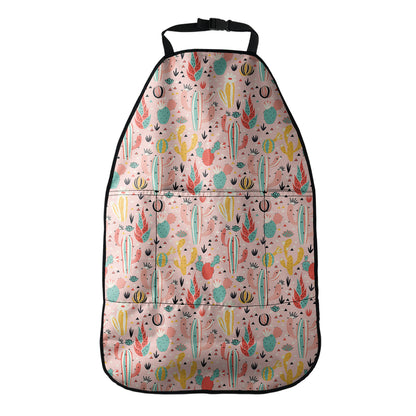 Pastel Cactus And Succulent Print Car Seat Organizers