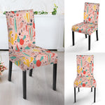 Pastel Cactus And Succulent Print Dining Chair Slipcover