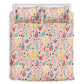 Pastel Cactus And Succulent Print Duvet Cover Bedding Set