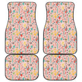 Pastel Cactus And Succulent Print Front and Back Car Floor Mats