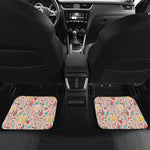 Pastel Cactus And Succulent Print Front and Back Car Floor Mats