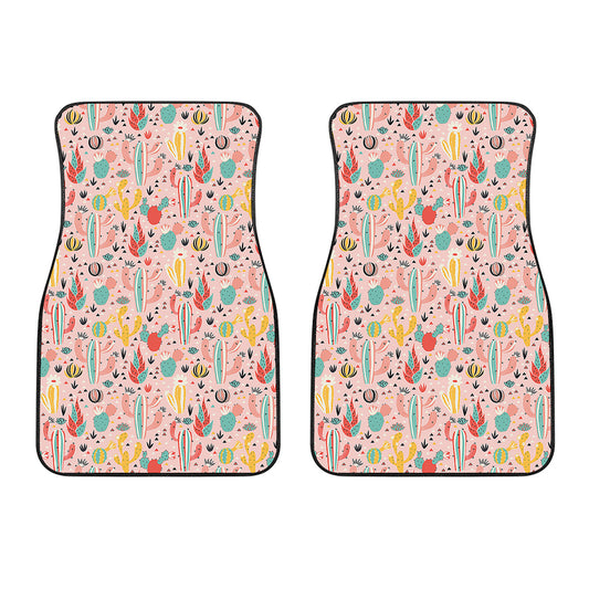 Pastel Cactus And Succulent Print Front Car Floor Mats