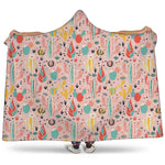 Pastel Cactus And Succulent Print Hooded Blanket