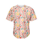 Pastel Cactus And Succulent Print Men's Baseball Jersey
