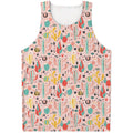 Pastel Cactus And Succulent Print Men's Tank Top