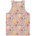 Pastel Cactus And Succulent Print Men's Tank Top