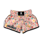 Pastel Cactus And Succulent Print Muay Thai Boxing Shorts