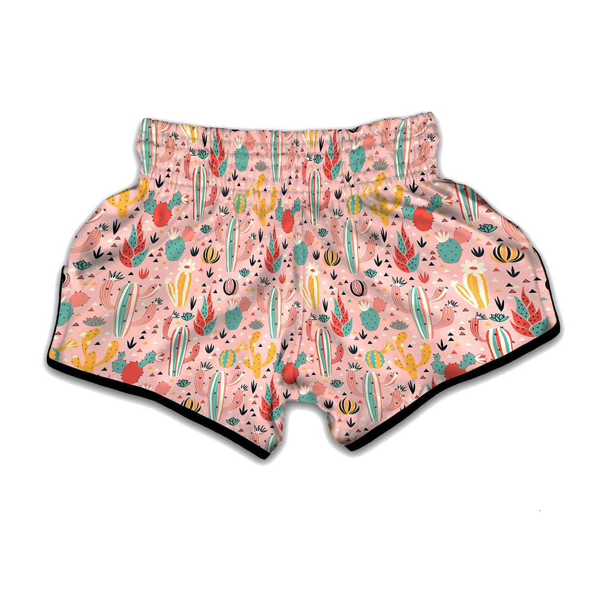 Pastel Cactus And Succulent Print Muay Thai Boxing Shorts
