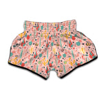 Pastel Cactus And Succulent Print Muay Thai Boxing Shorts