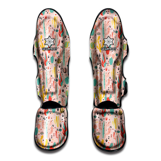 Pastel Cactus And Succulent Print Muay Thai Shin Guard