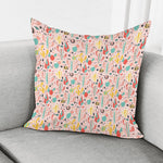 Pastel Cactus And Succulent Print Pillow Cover