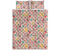 Pastel Cactus And Succulent Print Quilt Bed Set