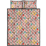 Pastel Cactus And Succulent Print Quilt Bed Set