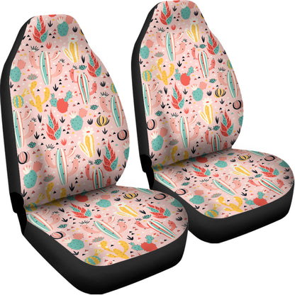 Pastel Cactus And Succulent Print Universal Fit Car Seat Covers