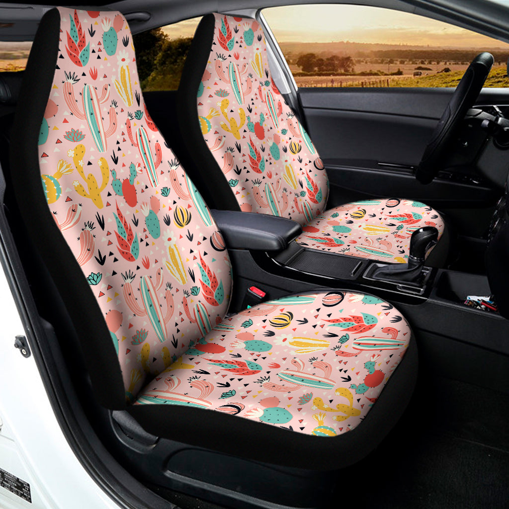 Pastel Cactus And Succulent Print Universal Fit Car Seat Covers