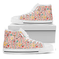 Pastel Cactus And Succulent Print White High Top Sneakers