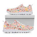 Pastel Cactus And Succulent Print White Running Shoes