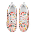 Pastel Cactus And Succulent Print White Sneakers