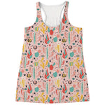 Pastel Cactus And Succulent Print Women's Racerback Tank Top