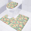 Pastel Camouflage Print 3 Piece Bath Mat Set