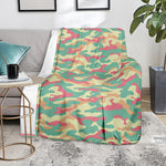 Pastel Camouflage Print Blanket
