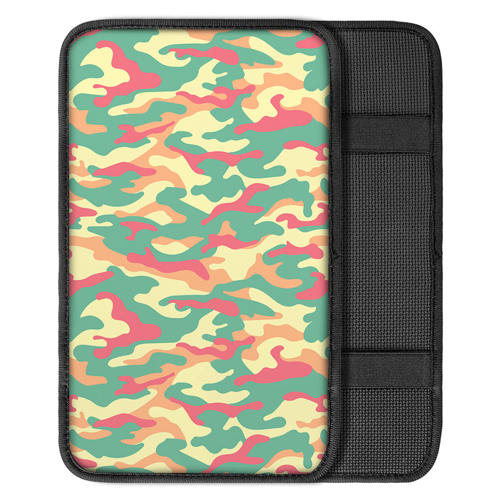Pastel Camouflage Print Car Center Console Cover