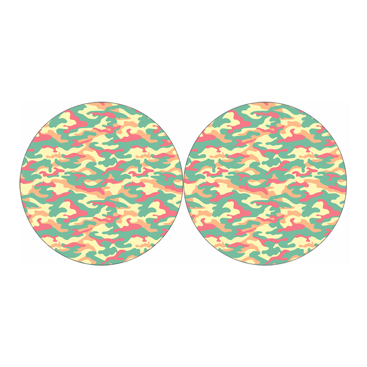 Pastel Camouflage Print Car Coasters