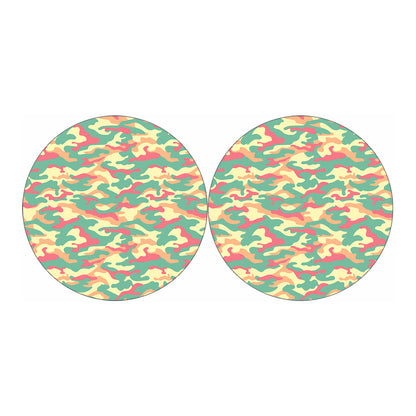 Pastel Camouflage Print Car Coasters