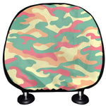 Pastel Camouflage Print Car Headrest Covers