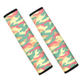 Pastel Camouflage Print Car Seat Belt Covers