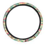Pastel Camouflage Print Car Steering Wheel Cover