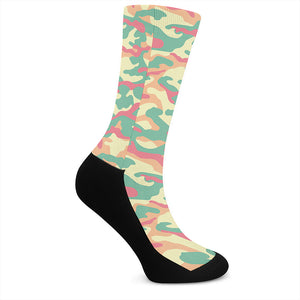 Pastel Camouflage Print Crew Socks