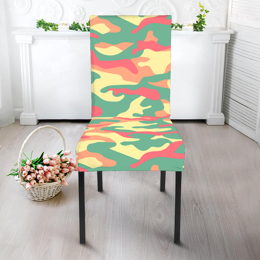 Pastel Camouflage Print Dining Chair Slipcover