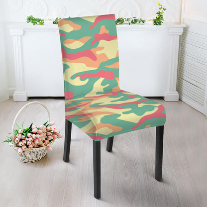 Pastel Camouflage Print Dining Chair Slipcover