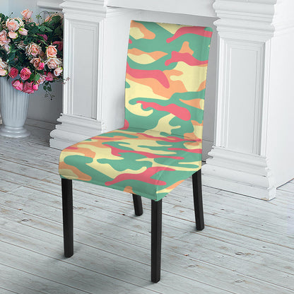 Pastel Camouflage Print Dining Chair Slipcover