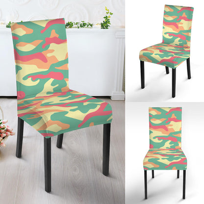 Pastel Camouflage Print Dining Chair Slipcover