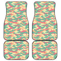 Pastel Camouflage Print Front and Back Car Floor Mats