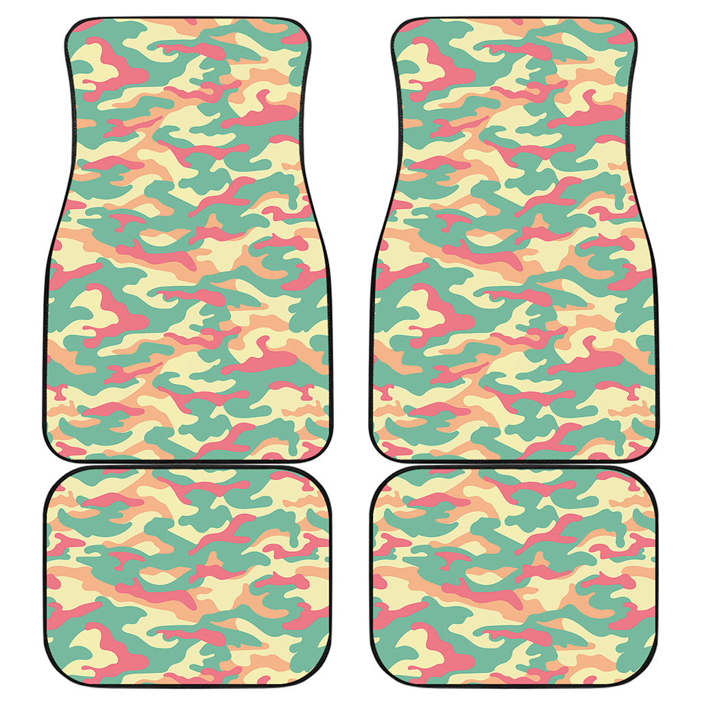 Pastel Camouflage Print Front and Back Car Floor Mats