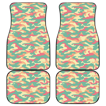 Pastel Camouflage Print Front and Back Car Floor Mats