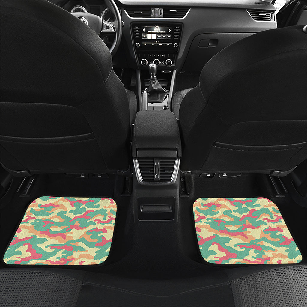 Pastel Camouflage Print Front and Back Car Floor Mats