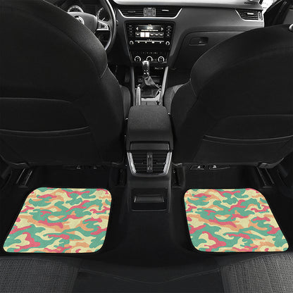 Pastel Camouflage Print Front and Back Car Floor Mats