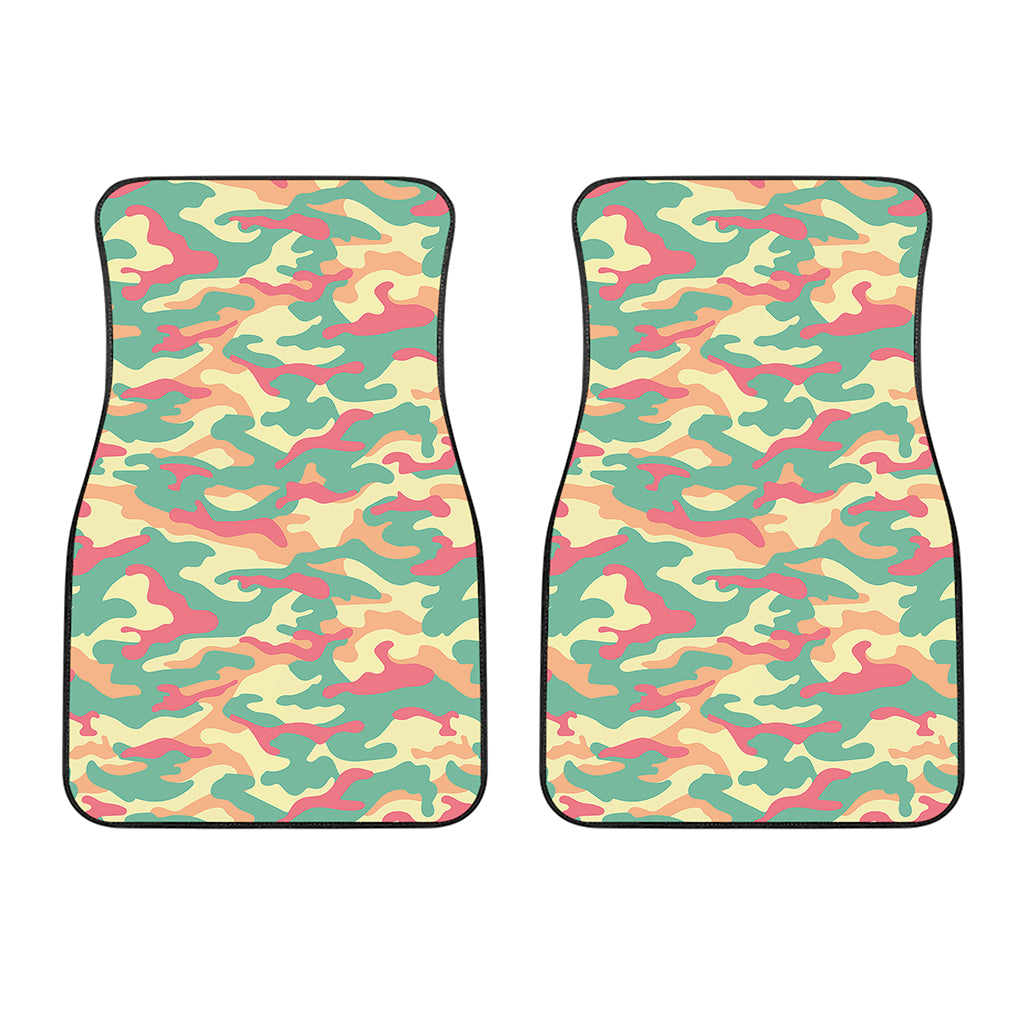 Pastel Camouflage Print Front Car Floor Mats