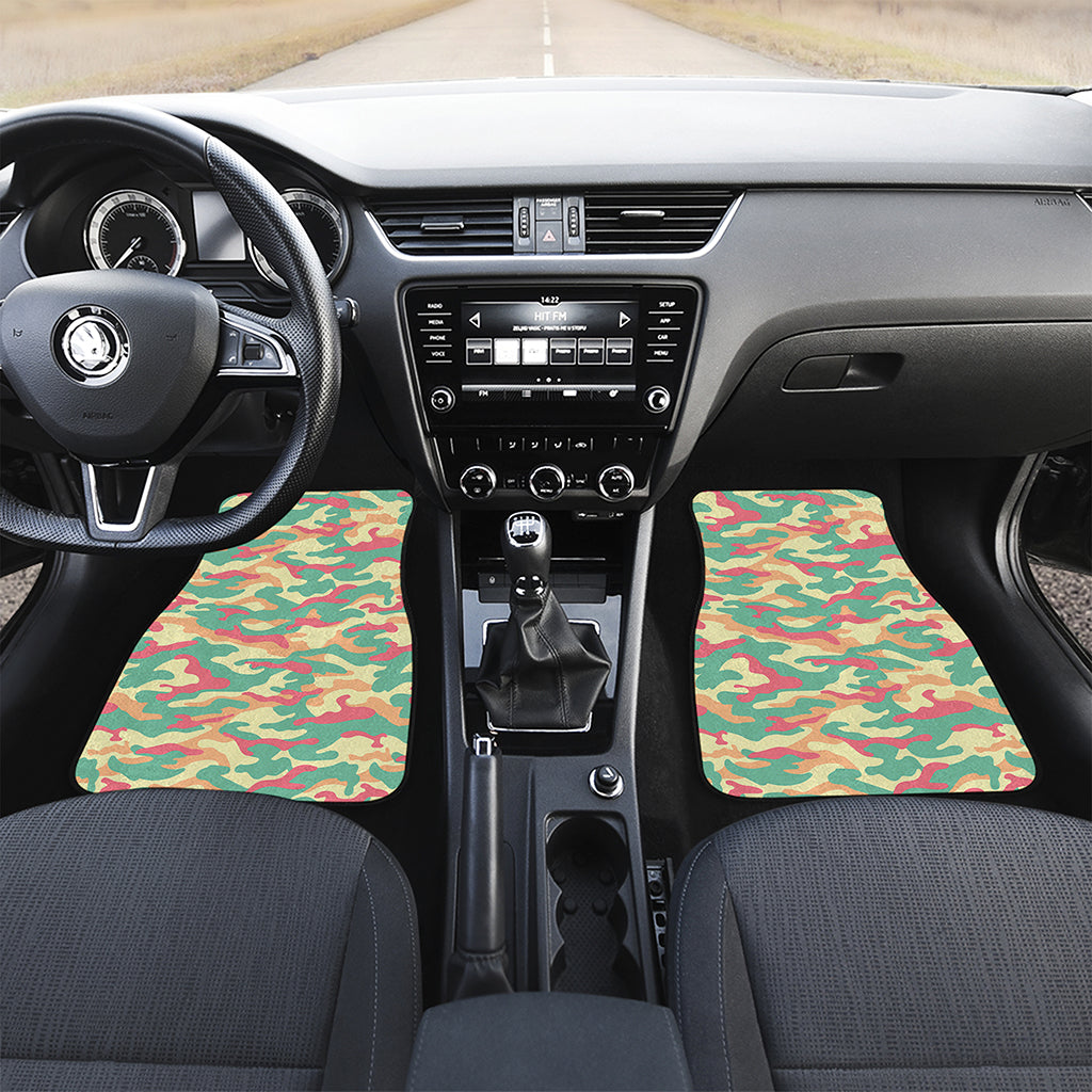 Pastel Camouflage Print Front Car Floor Mats