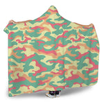 Pastel Camouflage Print Hooded Blanket