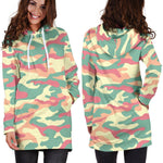 Pastel Camouflage Print Hoodie Dress GearFrost