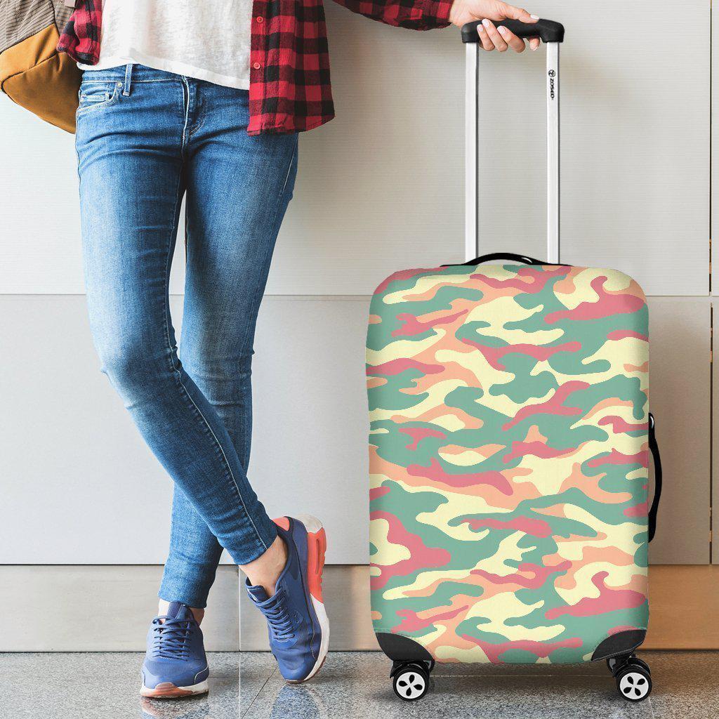 Pastel Camouflage Print Luggage Cover GearFrost