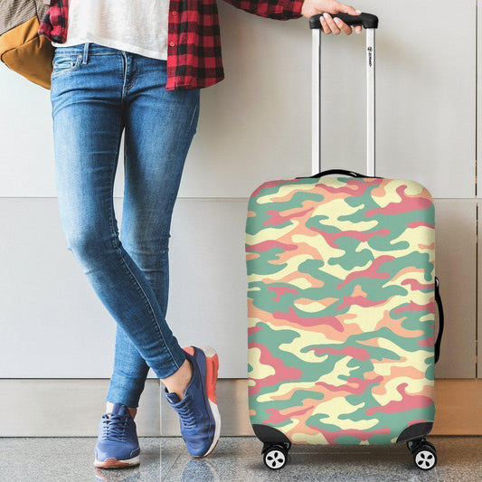 Pastel Camouflage Print Luggage Cover GearFrost