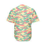 Pastel Camouflage Print Men's Baseball Jersey