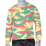 Pastel Camouflage Print Men's Crewneck Sweatshirt GearFrost