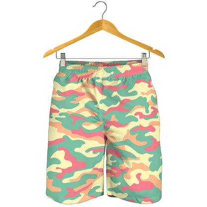 Pastel Camouflage Print Men's Shorts